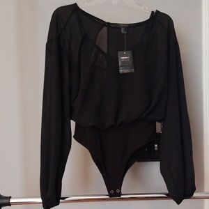 Forever 21 Black Bodysuit with Lace Tank